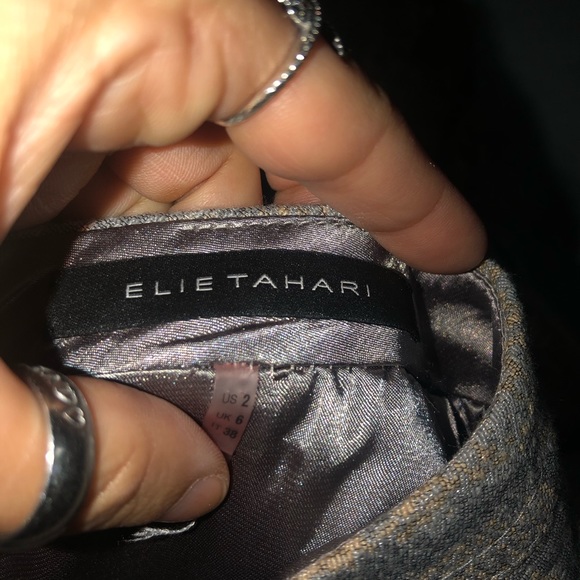 Elie Tahari Skirt Beige & Grey Snake Print Trendy - Picture 6 of 12